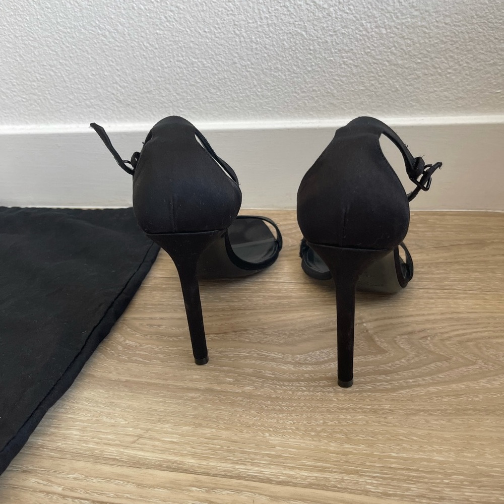 Saint Laurent Black Satin Heels - Picture 9 of 10